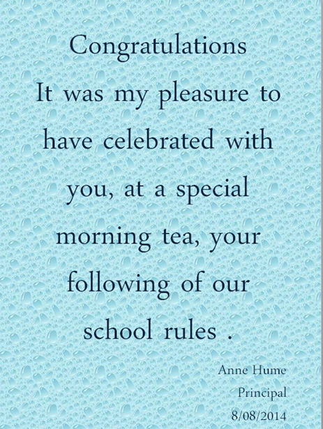 Principal morning tea